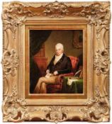Portrait of a gentleman with letter in salon interiorPortrait painter of the 19th centuryOil on