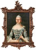Portrait of a noble lady with fanGerman Portrait painter of the 18th centuryOld label on the back