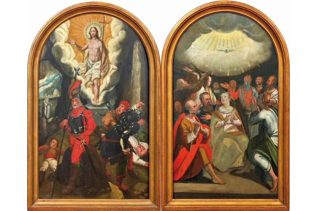 Pendants with the Resurrection of Christ and the Miracle of PentecostCercle of Christoph Schwarz - Bild 1 aus 3