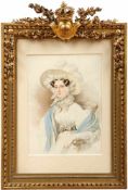 Kriehuber, Joseph (attributed to)Portrait of an elegantly dressed lady in an armchair(Vienna 1801-