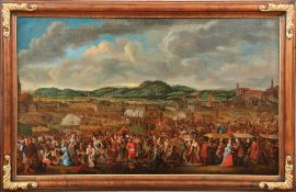 Schmidt, Franz MichaelA colourful market at the gates of a cityOil/canvas. Signed on the bottom left