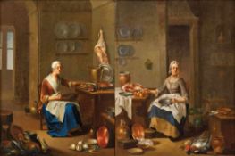 Juncker, Justus (attributed to)Pendants with kitchen maids at work(Mainz 1703-1767 Frankfurt am