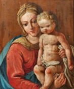 Maria with childItaly, 18th c.Oil/wood with diagonal bar. 53 x 44 cm.Maria mit KindItalien, 18. Jh.