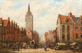 Noël, Jules AchilleBustling marketplace in a town in northern France(Nancy 1810 or Quimper 1815-1881