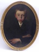 Oval Portrait of a BoyGermany, probably Berlin, 19th centuryOil on canvas on panel. At the back side