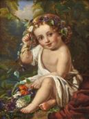 Zuber-Bühler, Fritz (attributed to)Little girl with flower garlands(Le Locle 1822-1896 Paris) Oil on