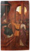 Christ before PilateGermany, 17th centuryOil/coniferous wood. 150 x 87 cm; unframed. - Age damage,