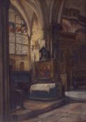 View of the Wolfgangsaltar in the Lorenzkirche in NurembergMonogrammist of the 19th century.Oil on