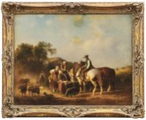 Braun, ReinholdMeeting at the well in front of the village(Altensteig 1821-1884 Munich) Oil/