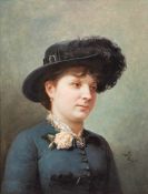 Wssel (Ussel) de Guimbarda, ManuelPortrait of a young lady with a feather hat(Havana 1833-1907