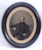Hossfeld, Johann FriedrichOval portrait of a gentleman with hat(Schulpforta 1809-1881 Berlin)