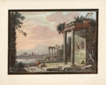 Dietzsch, Johann Christoph (attributed to)River landscape with shepherds and ruins(Nuremberg 1710-