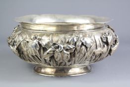 An Antique Japanese Silver Rose Bowl