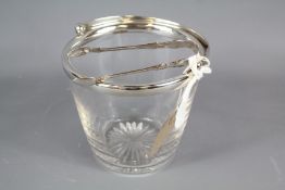 A Cut Glass and Silver Rimmed Ice Bucket