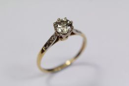A Lady's 18ct and Platinum Diamond Solitaire Ring