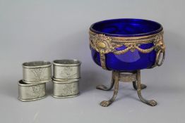 A Set of Vintage Pewter Napkin Rings