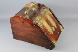 Antique Oak Brass Banded Coal Scuttle