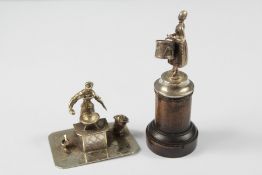 Two Silver Miniature Figures