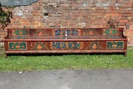 An Antique Transylvanian Folk Art Wedding Bench
