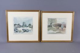 N. Neasom Set of Twelve Calendar Season Prints