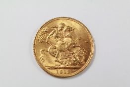 A George V Solid Gold Full Sovereign dated 1913