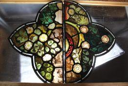 Two Stained Glass Window Gothic Arches