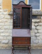 A Glass Fronted Bureau Bookcase