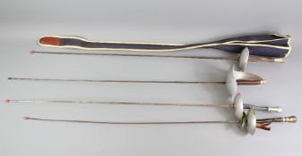 Three Fencing Foils and one Epee