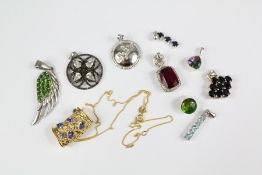 Miscellaneous Semi-Precious and Hardstone Pendants.