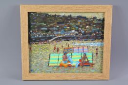 Paul Stephens Oil on Board Beach Scene