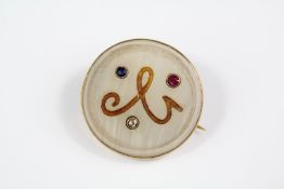 Antique 9ct Gold Onyx Brooch