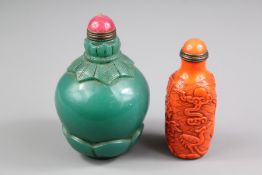 Two Chinese Scent Bottles