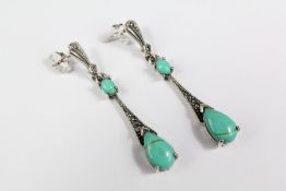 A Pair of Silver Marcasite Drop Earrings