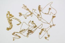 Six Fine 9 ct Yellow Gold Chains