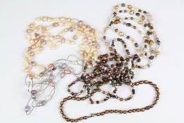 Fresh Coloured Water Pearl Neckaces