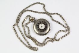 A Lady's Continental Silver Half Hunter Pocket Watch