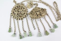 Two Chinese White Metal Hair Adornments