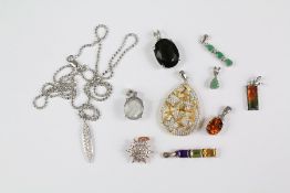 Miscellaneous Semi-Precious and Hardstone Pendants.