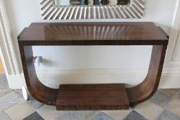 An Art Deco Rosewood Veneer Console Table