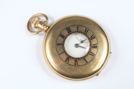 A Gentleman's 9ct Yellow Gold Half Hunter Pocket Watch