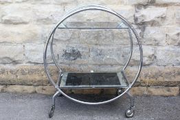 An Art Deco Style Chrome Cocktail Trolley