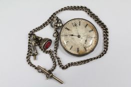 A Gentleman's Slim Silver Pocket Watch