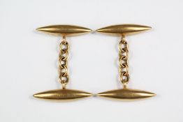 Gentleman's 18ct Yellow Gold Torpedo Cufflinks