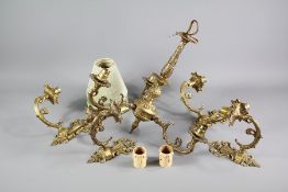 A Mid-20th Century Brass Three-branch Chandelier