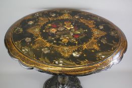 A Papier Mache and Ebony Occasional Table