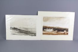 A Pair of Original Signed Muirhead Bone Lithographs
