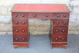 A Victorian Mahogany Twin-pedestal Desk