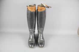A Pair of Vintage Size 6 Black Leather Lady's Riding Boots