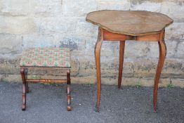 An Antique Floral Inlaid Envelope Table
