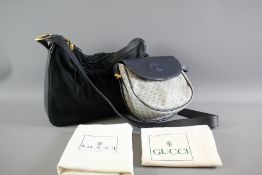 A Gucci Navy-blue Suede Handbag